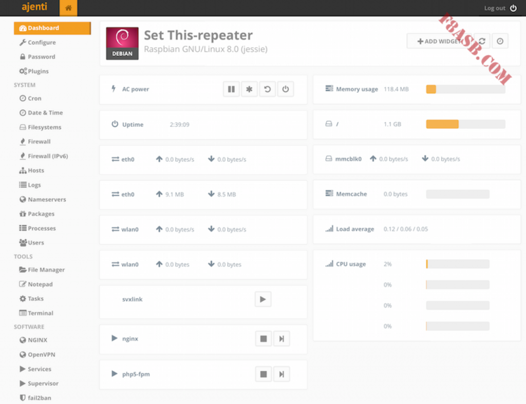 c_Ajenti dashboard